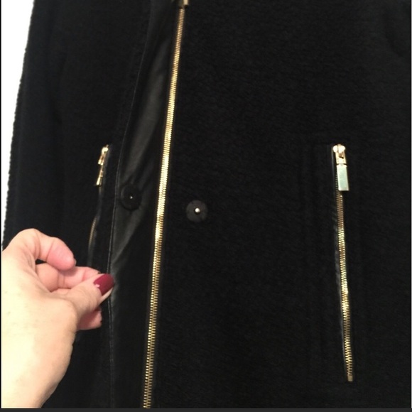 Vince Camuto wool coat with faux leather - Picture 4 of 5